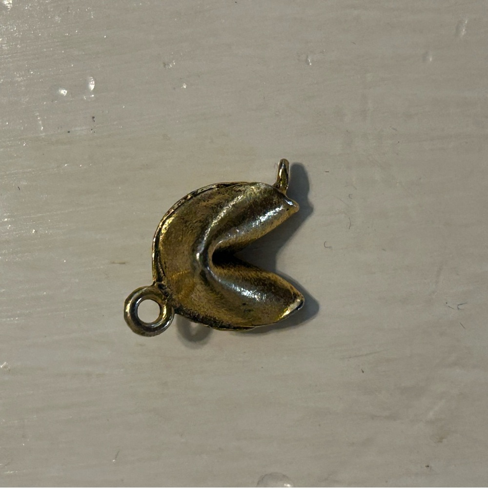 Gold Fortune Cookie Charm/Pendant